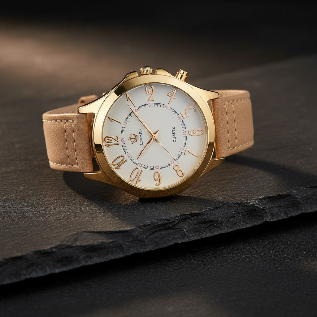 The FNGEEN Royal Aurelia – Rose Gold & Cream Suede