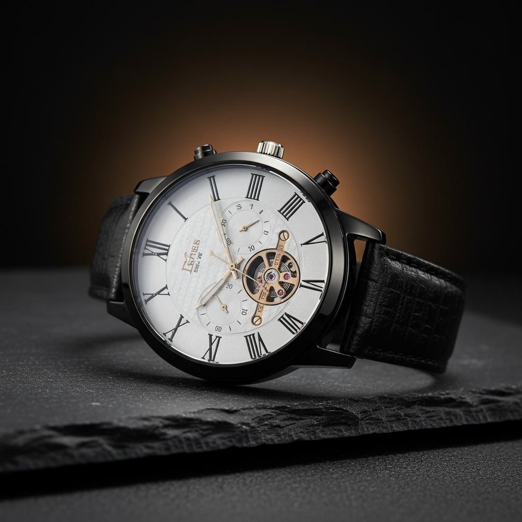 The CARNIER Grand Open-Heart – Platinum White & Alligator Onyx