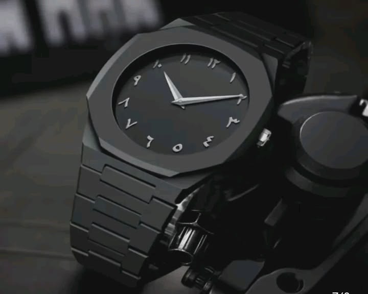 Octagon Arabic Numeral Matte Black Watch - Minimal Luxury Quartz Watch for Men