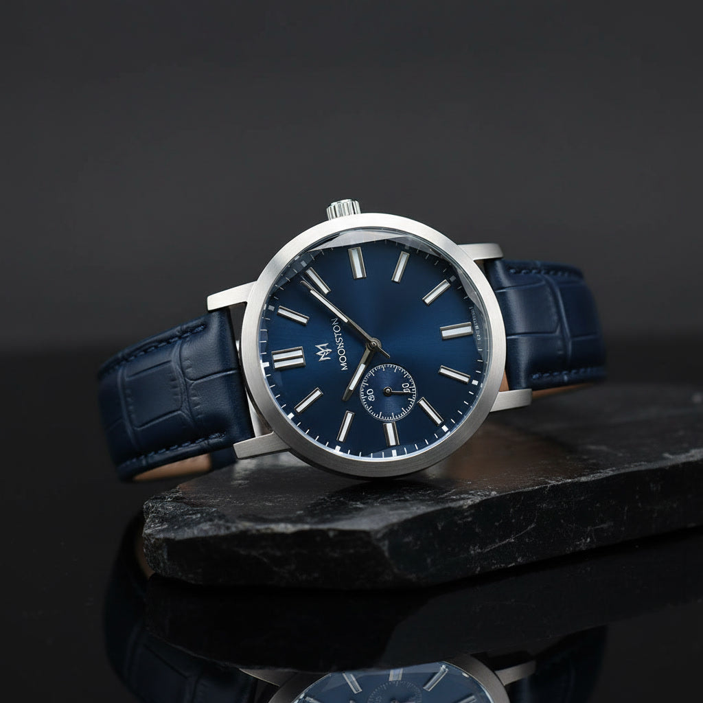 MOONSTONE Lunar Frost Minimalist Grey Dial Watch