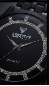 Midnight Eclipse Luxury Diamond-Accented Quartz Men's Watch