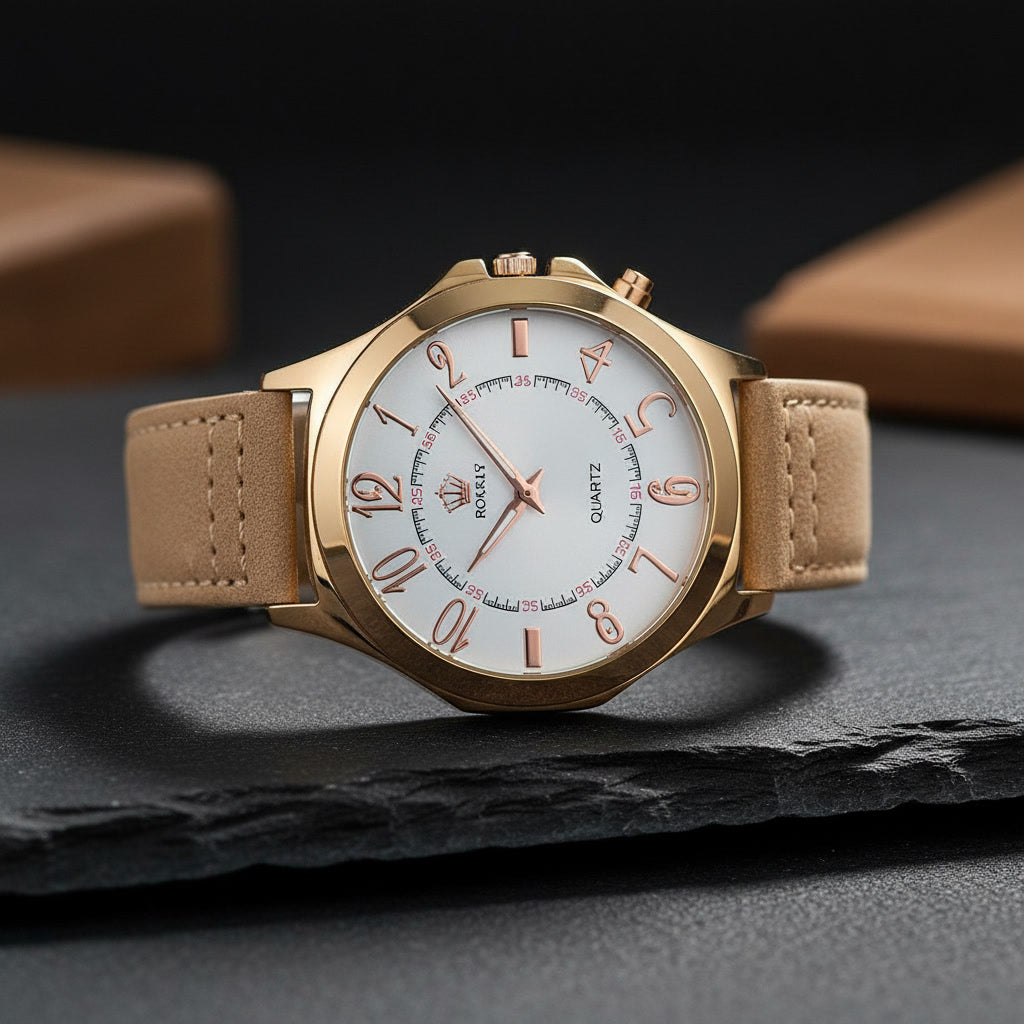The FNGEEN Royal Aurelia – Rose Gold & Cream Suede