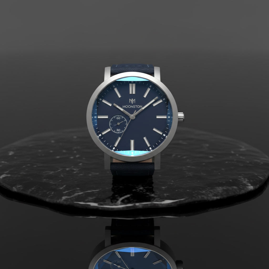 MOONSTONE Lunar Frost Minimalist Grey Dial Watch
