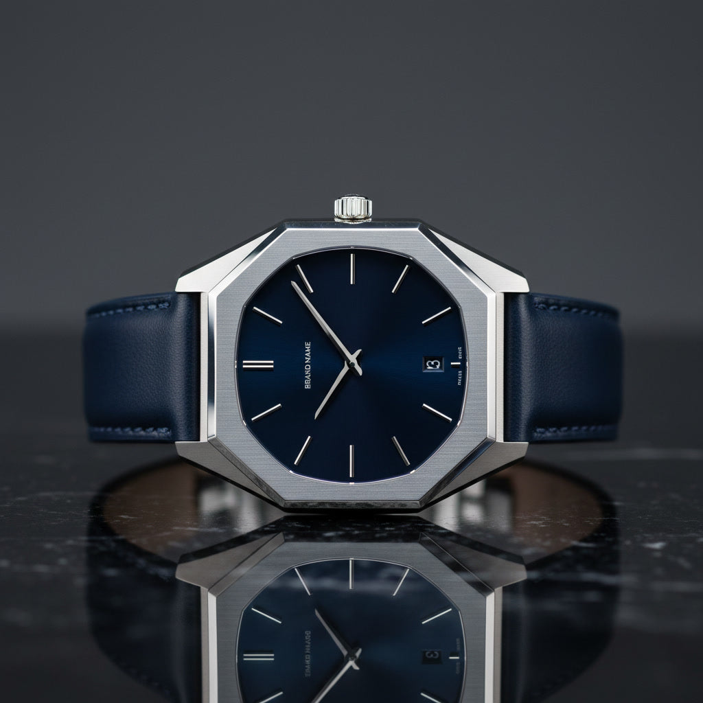 Midnight Spark: Sleek Black Diamond watch