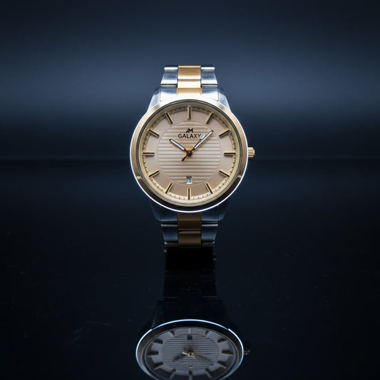 AM Two-Tone Classic Quartz Date Watch
