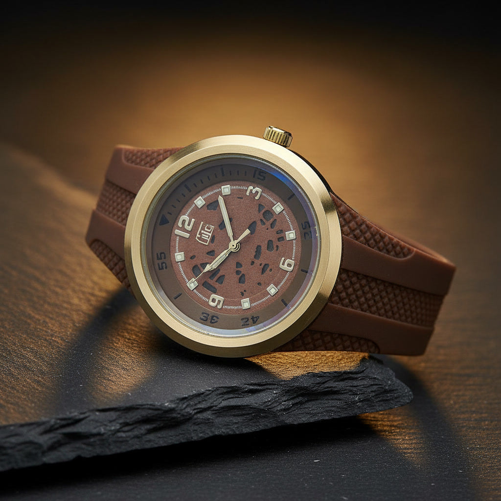 The SHG Earthborn Chrono-Sport – Matte Brown & Gold