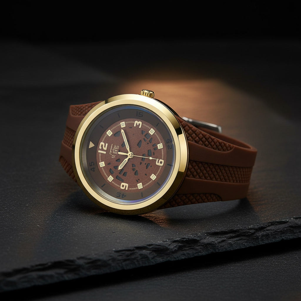 The SHG Earthborn Chrono-Sport – Matte Brown & Gold